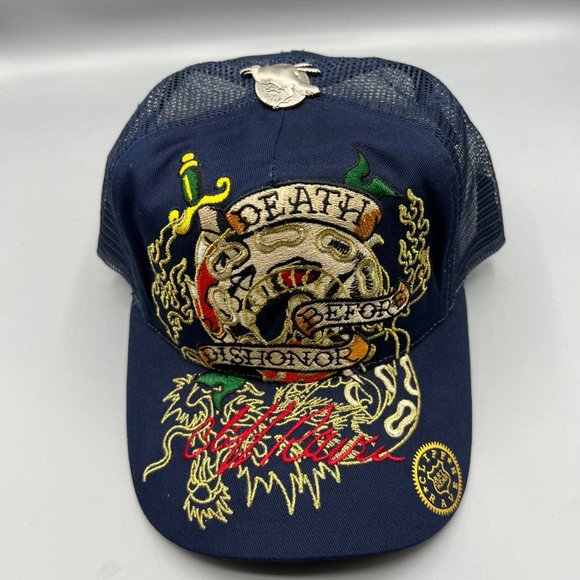 Cliff Raven | Accessories | Vintage Cliff Raven Hat Navy Ed Hardy ...